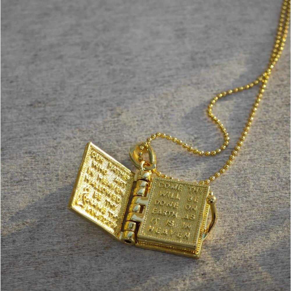 NEW DEEP SOUTH ORIGINALS women's the lord's prayer locket necklace in gold